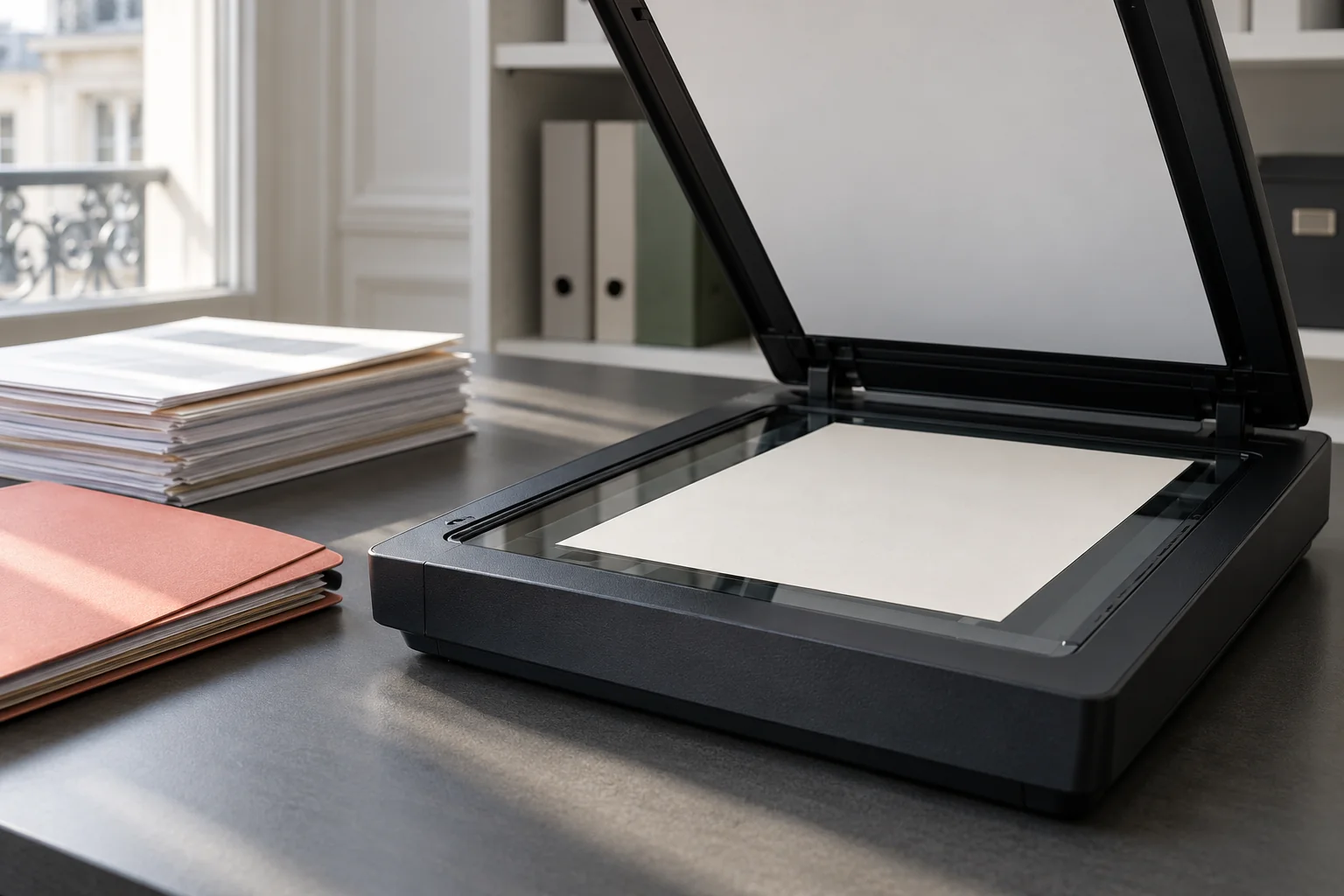Documents et papeterie soigneusement organisés